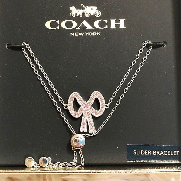 Coach Bow Tie Pendant Slider Bracelet - Picture 2 of 5